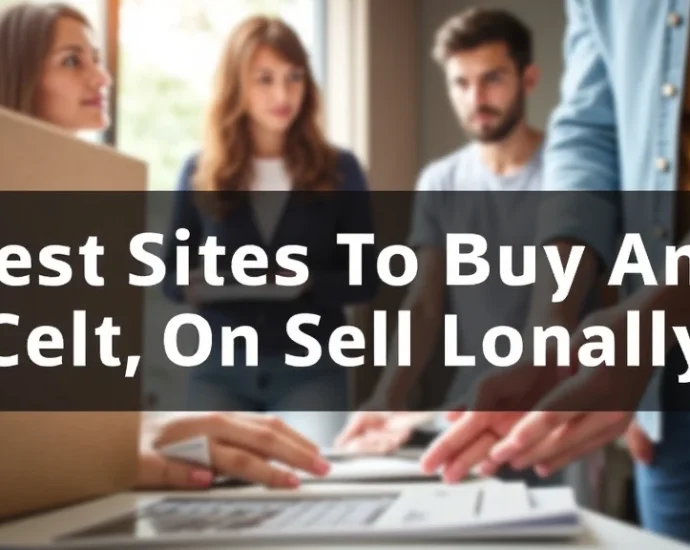 The image shows a community marketplace with diverse items for sale locally.