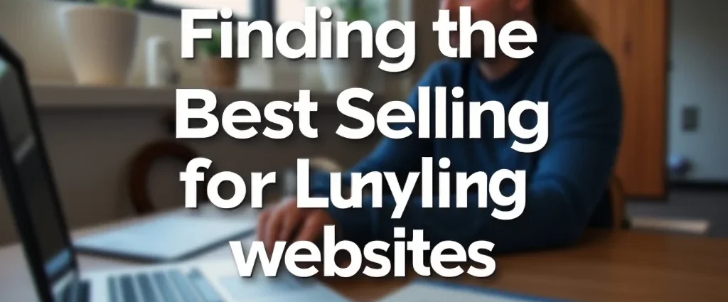 The image shows a vibrant digital marketplace display, representing Finding the Best Selling Buying Websites.