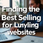 The image shows a vibrant digital marketplace display, representing Finding the Best Selling Buying Websites.